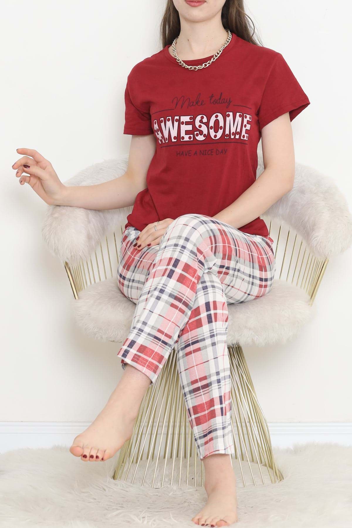 Picture of SUPPLY SHORT SOLD PAJAME SET Bordodesenli - 18500.1048.