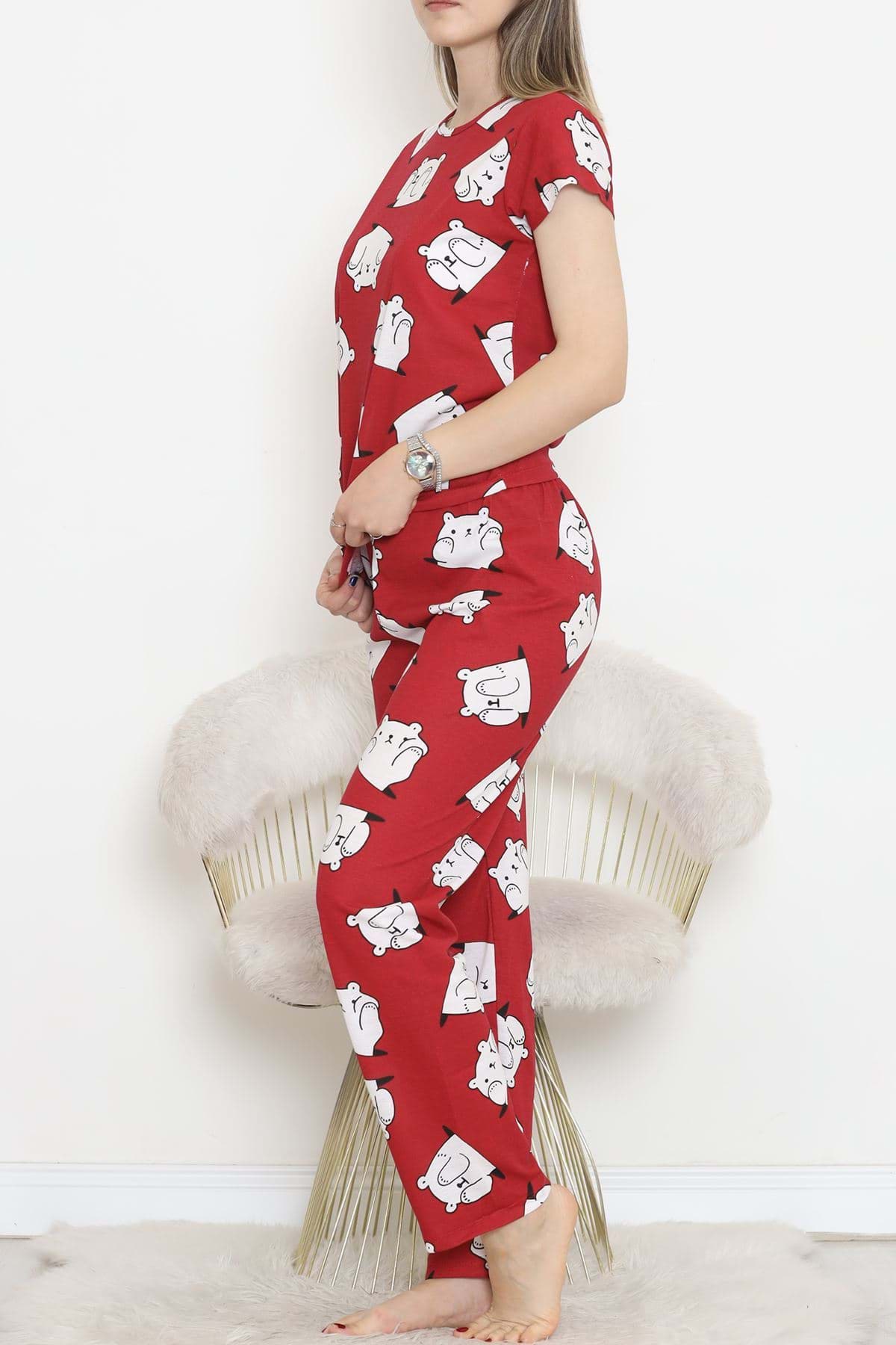 Picture of Patterned Pajama Set Bordobeyaz - 130.1287.