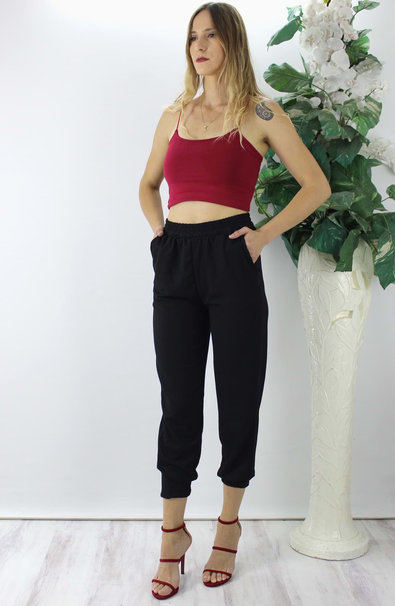 Krinkıl Paça Pensli Pantolon Siyah - 130.265 resmi