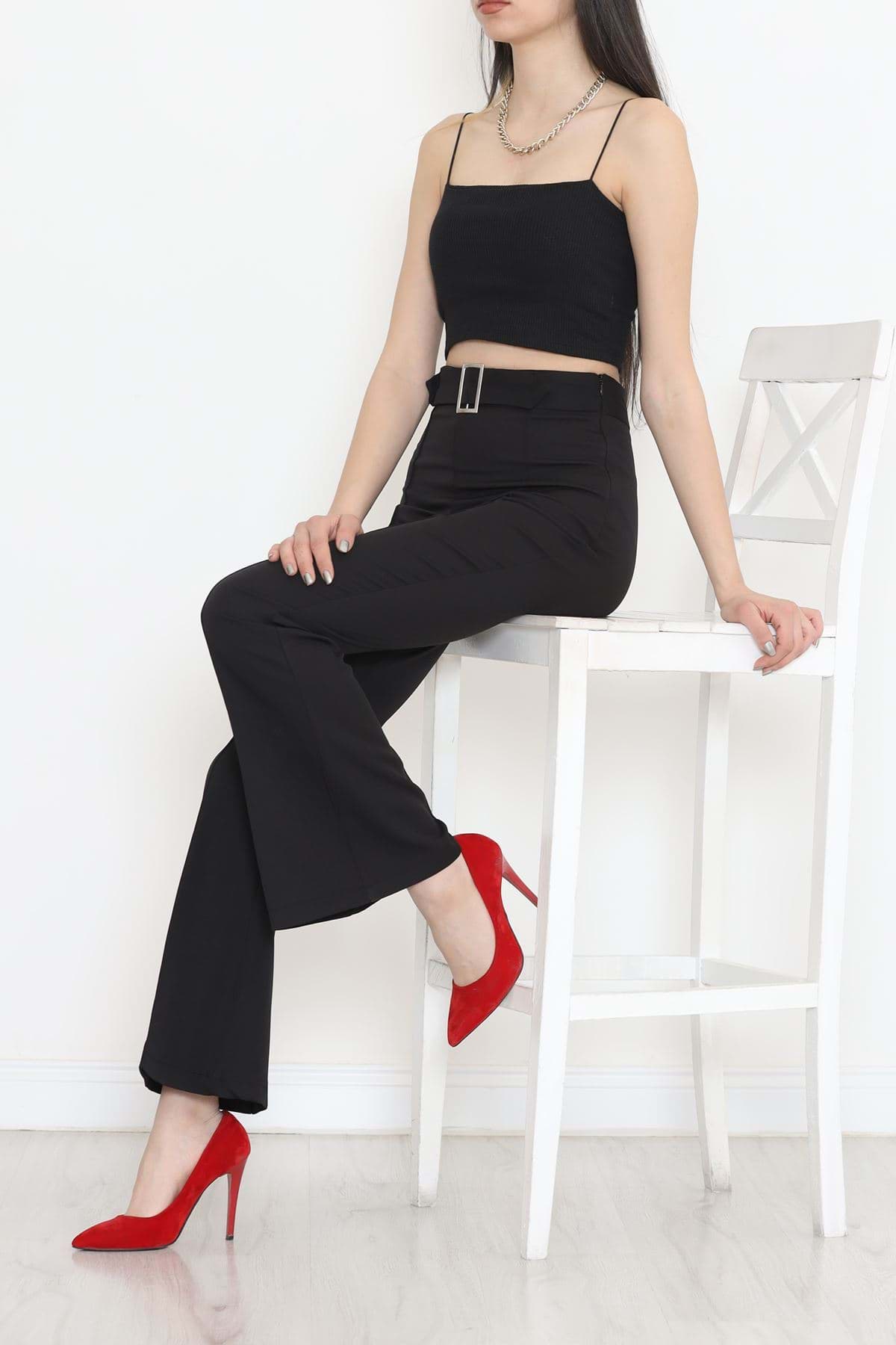 Kemer Toka Detaylı Pantolon Siyah - 20860.683. resmi