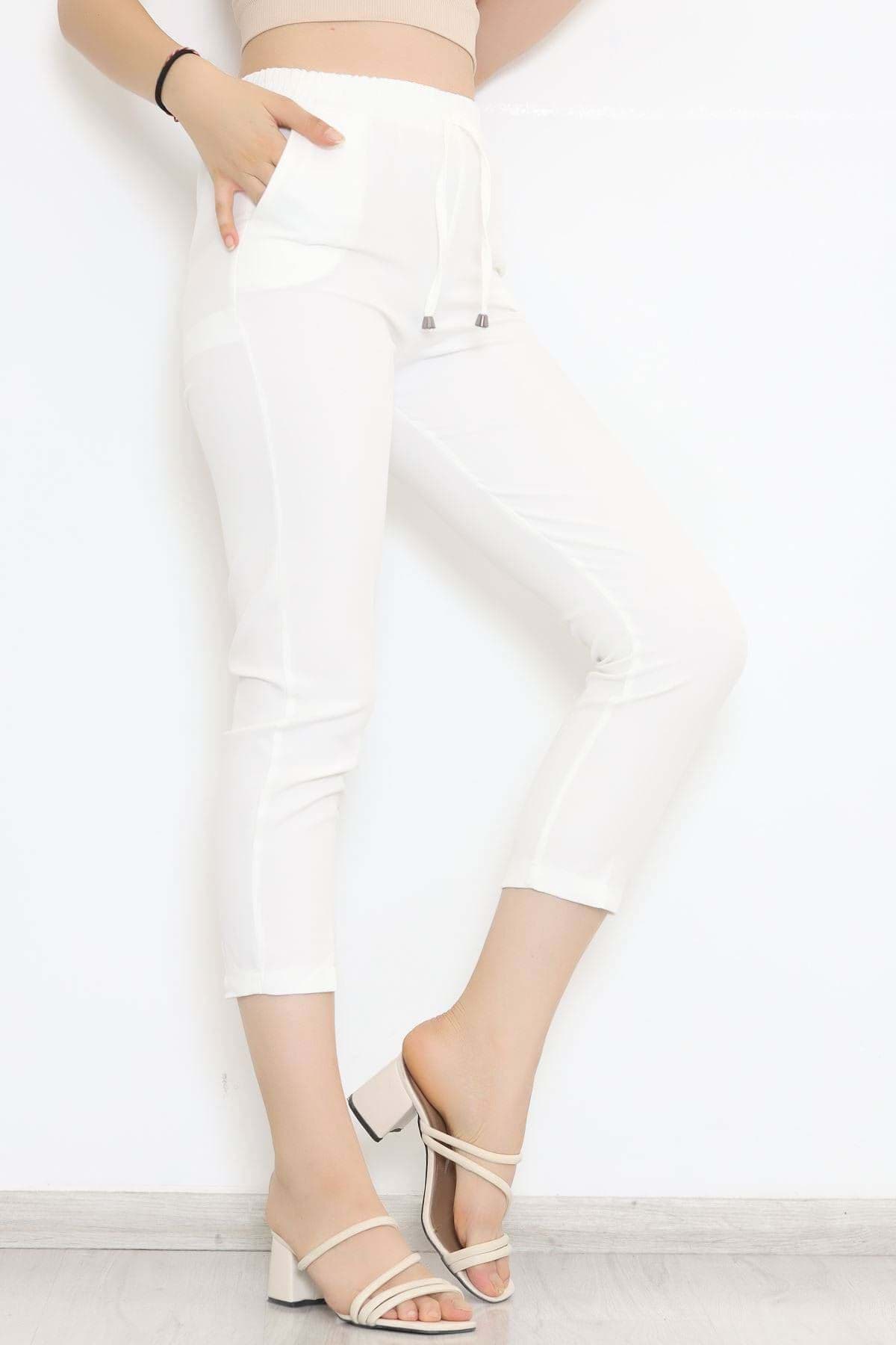 Beli Lastikli Pantolon Ekru - 20819.683. resmi