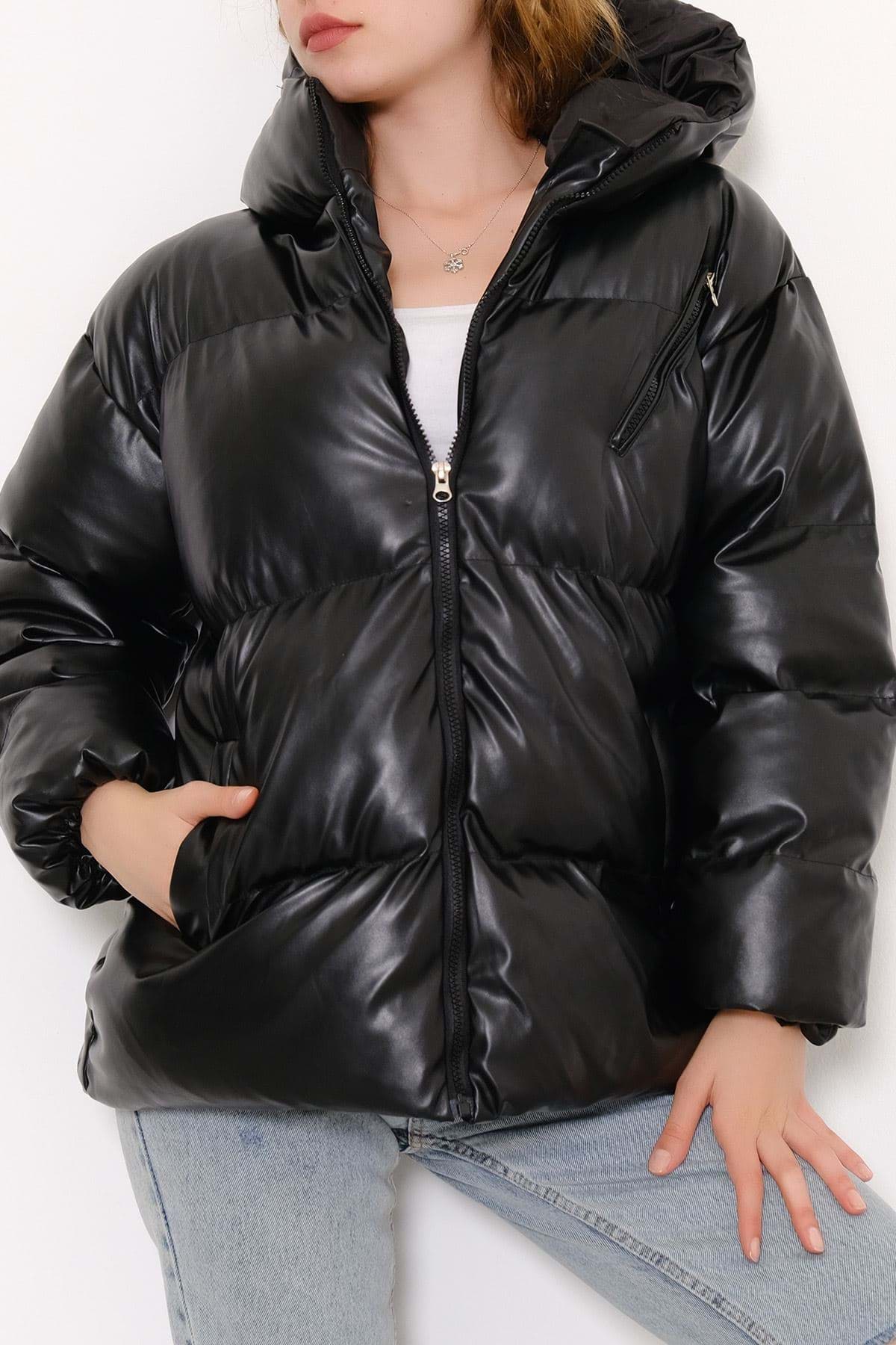 Şişme Deri Mont Siyah - 6334.179. resmi