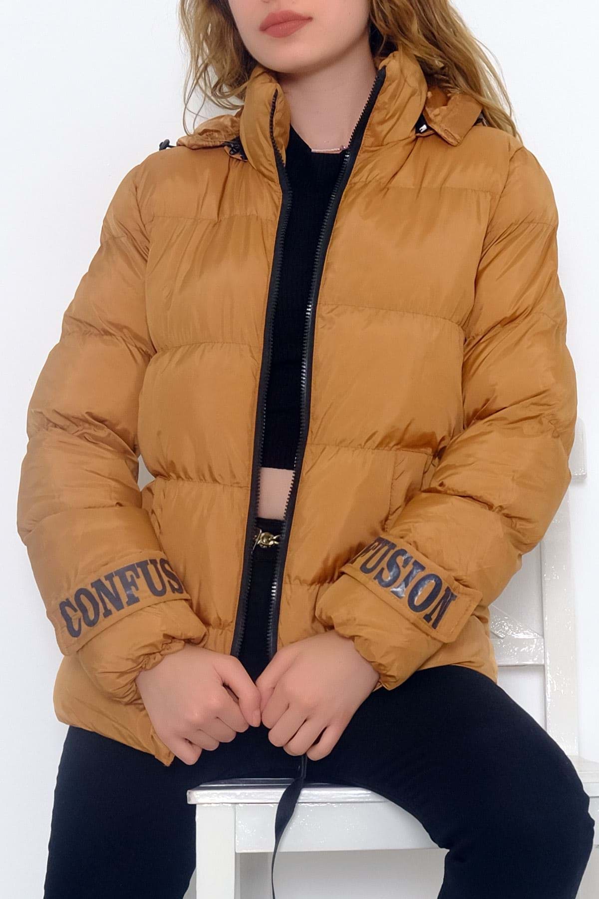 Kapşonlu Şişme Mont Taba - 5110.1555. resmi