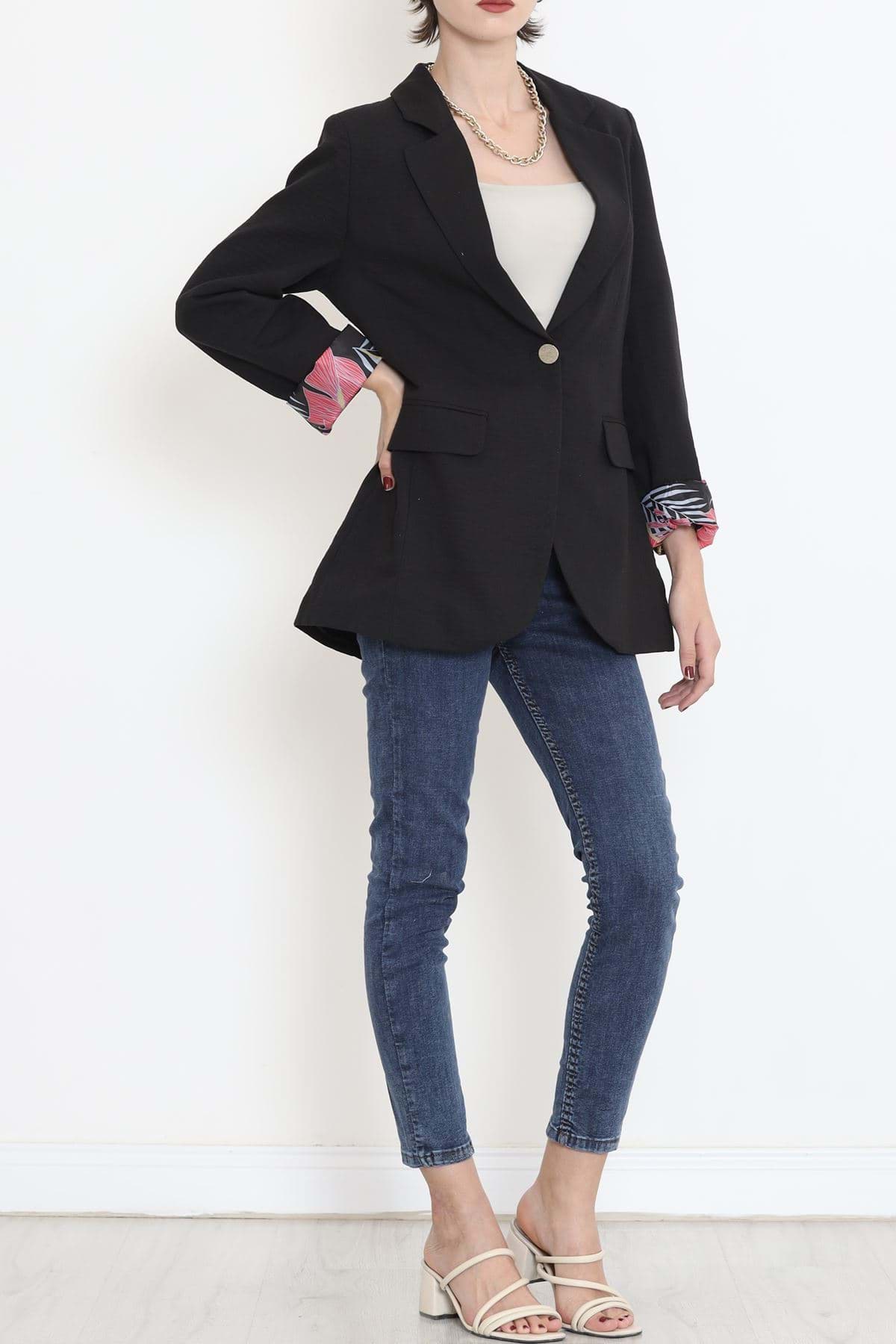 Keten Blazer Ceket Siyah - 2115.1322. resmi