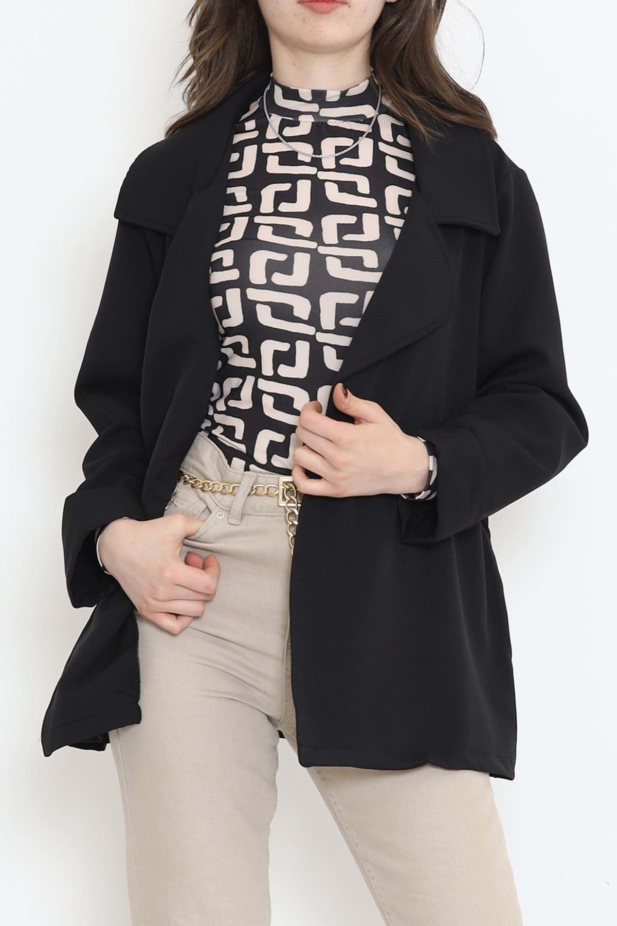 Oversize Düğmeli Ceket Siyah - 951.1247. resmi