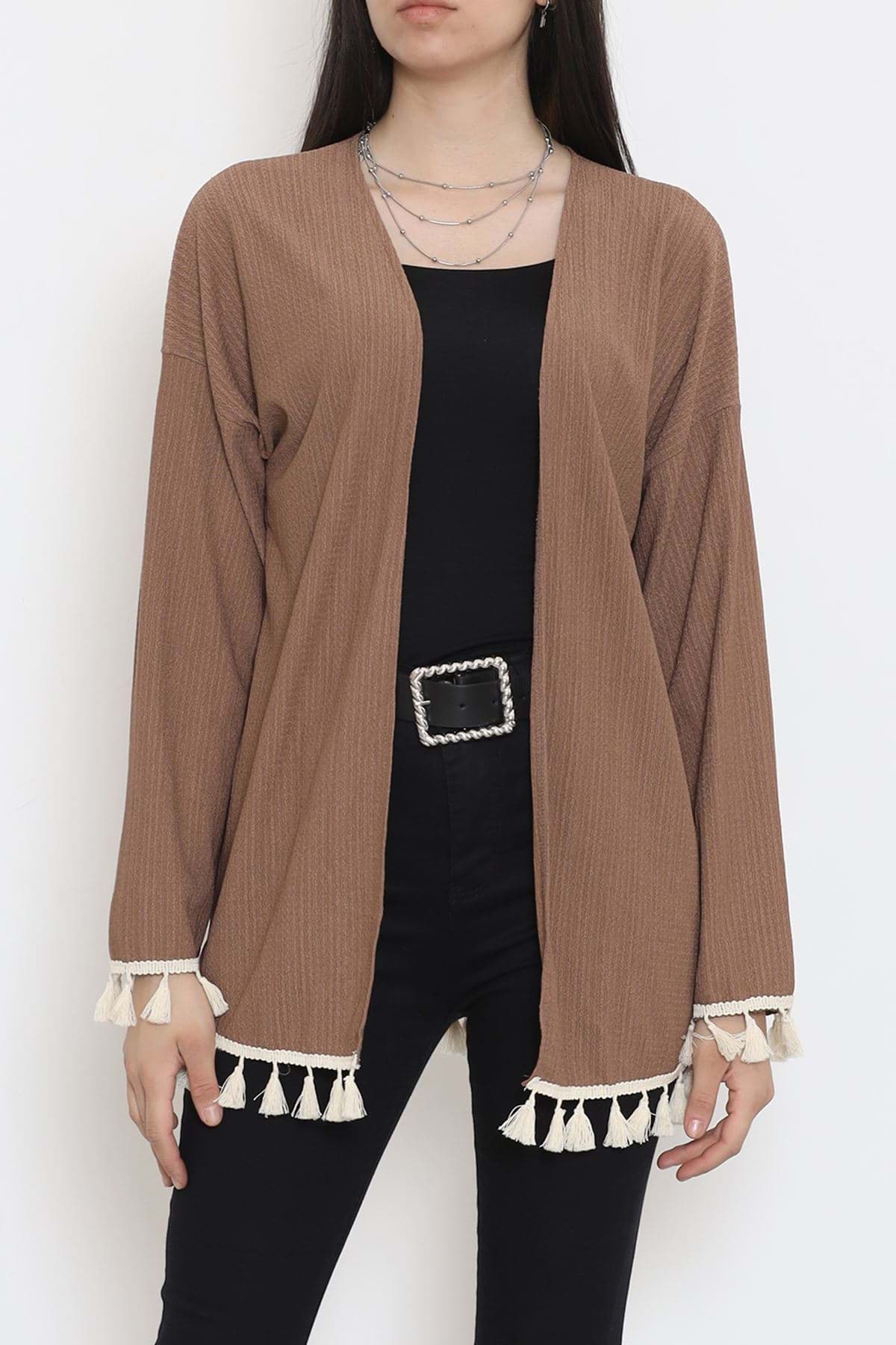 Ponponlu Kimono Kahve - 12577.631. resmi