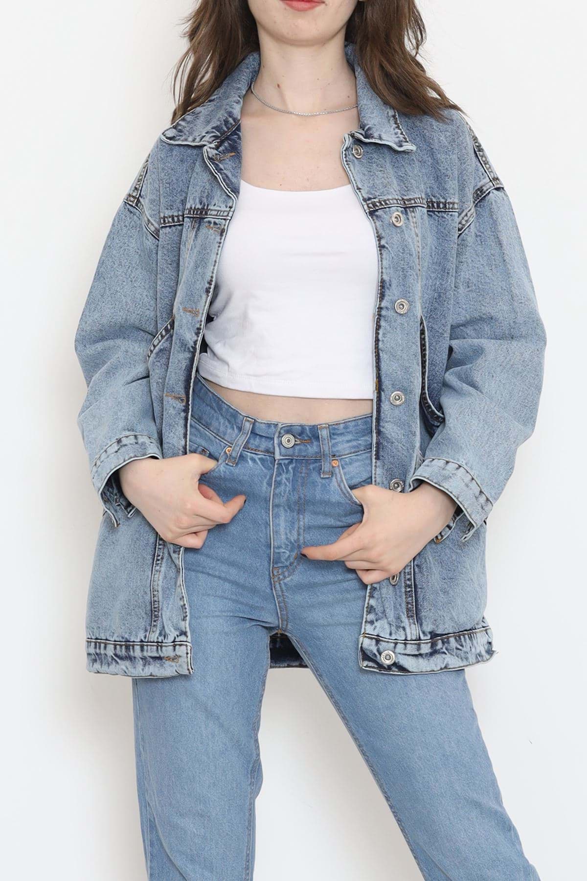 Oversize Kot Ceket Buzmavi1 - 10002.1778. resmi