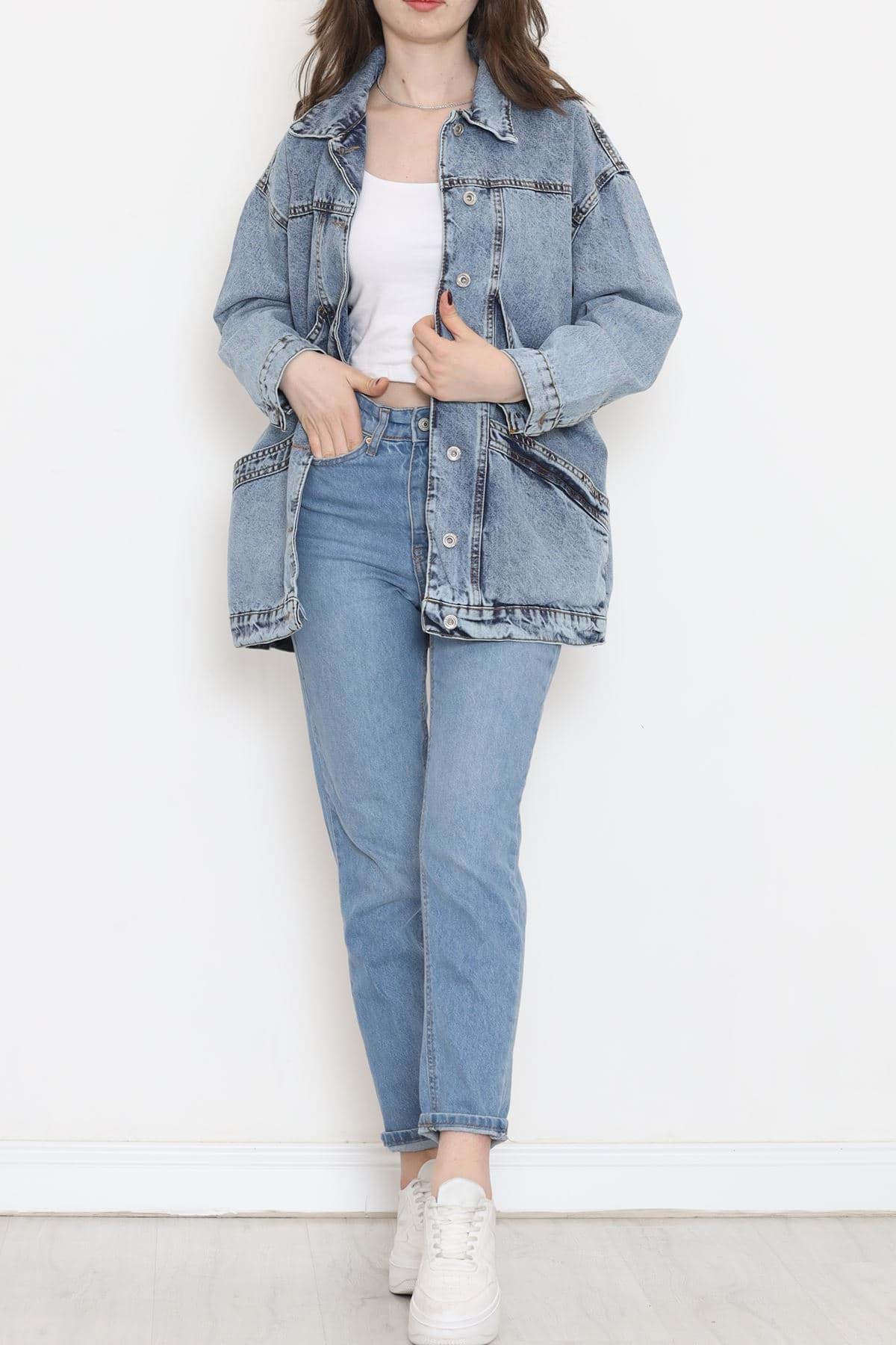 Oversize Kot Ceket Buzmavi1 - 10002.1778. resmi