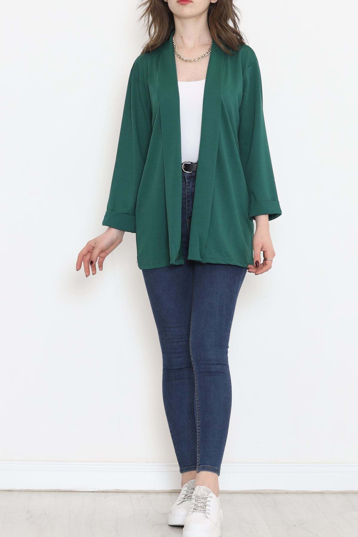 Örme Krep Ceket Koyuyeşil - 1185.1095. resmi