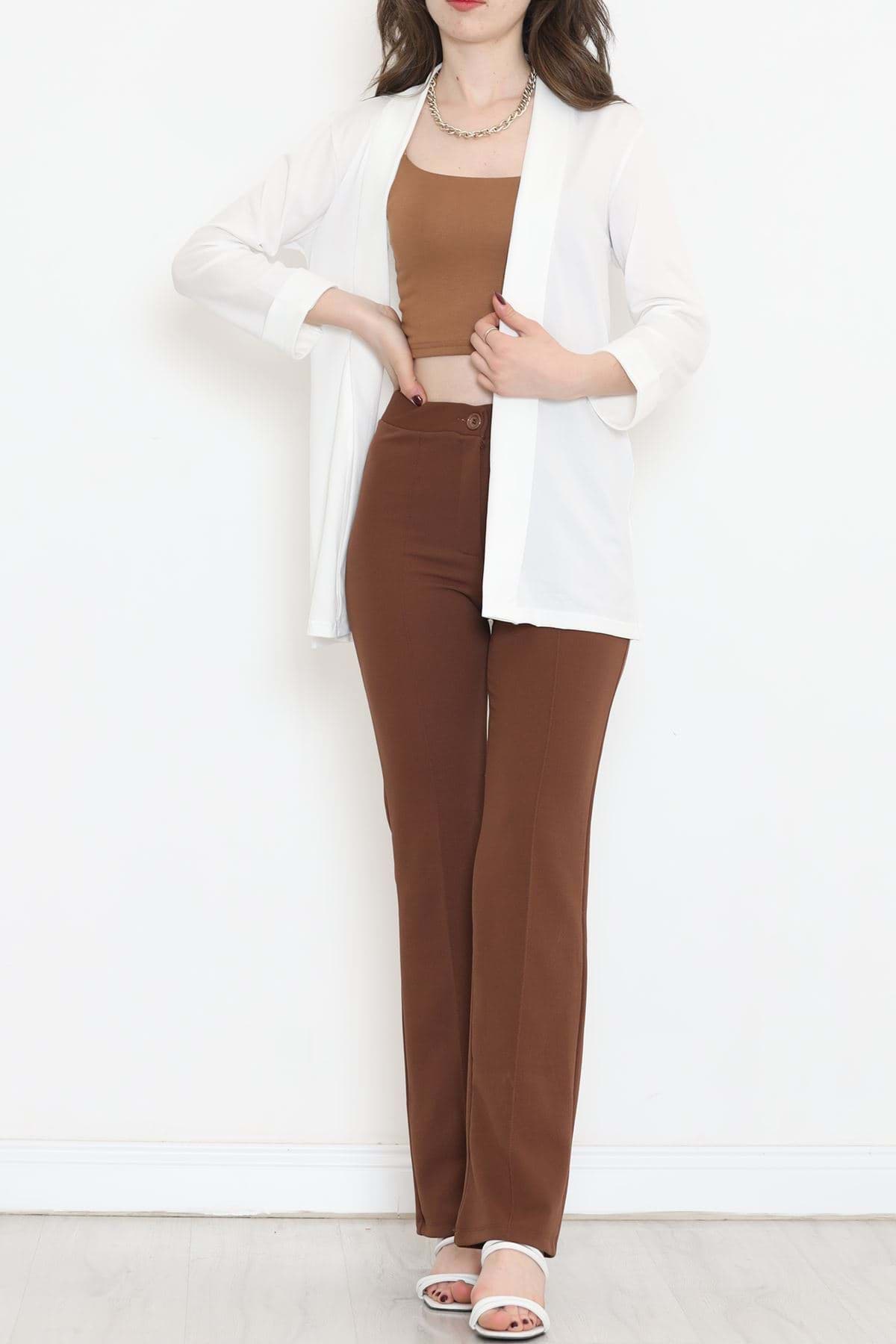 Örme Krep Ceket Beyaz - 1185.1095. resmi