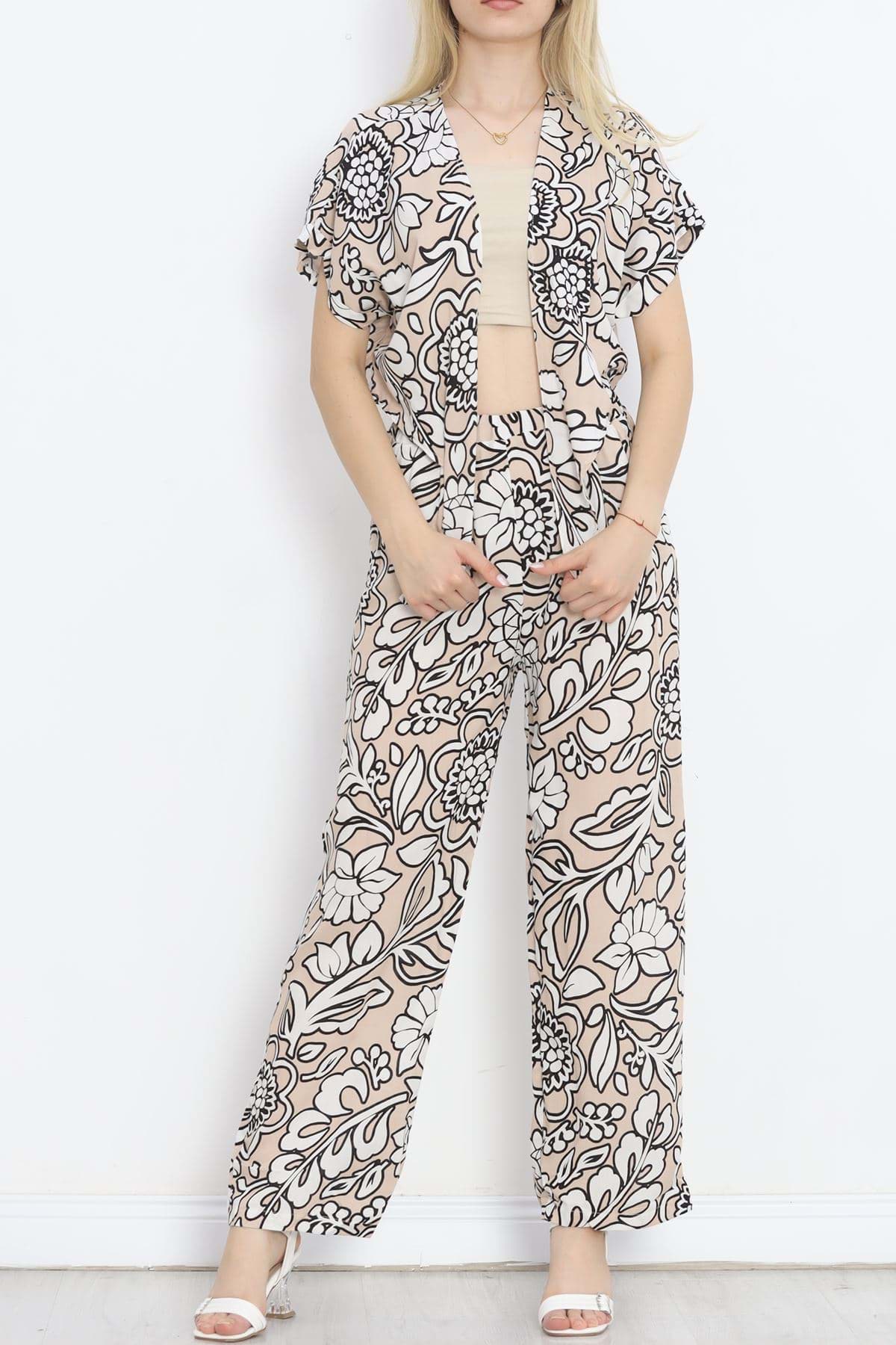 Desenli Takım Beyazbej - 18729.701. resmi