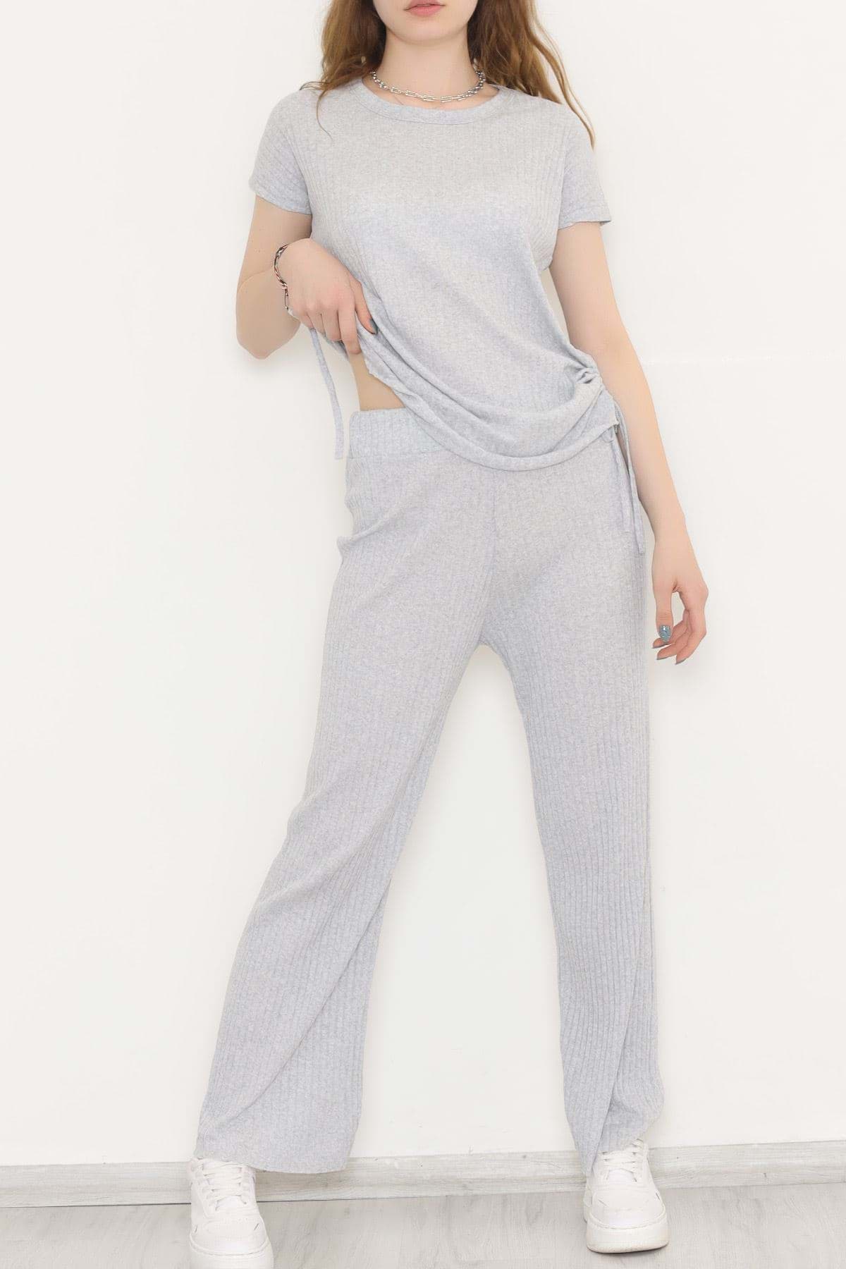 Yan Büzgülü Takım Gri - 11231.1567. resmi