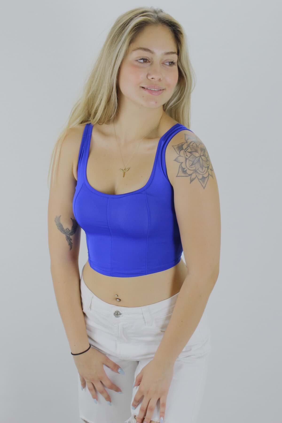 Micro Parçalı Crop Lacivert - Lks2022.25 resmi