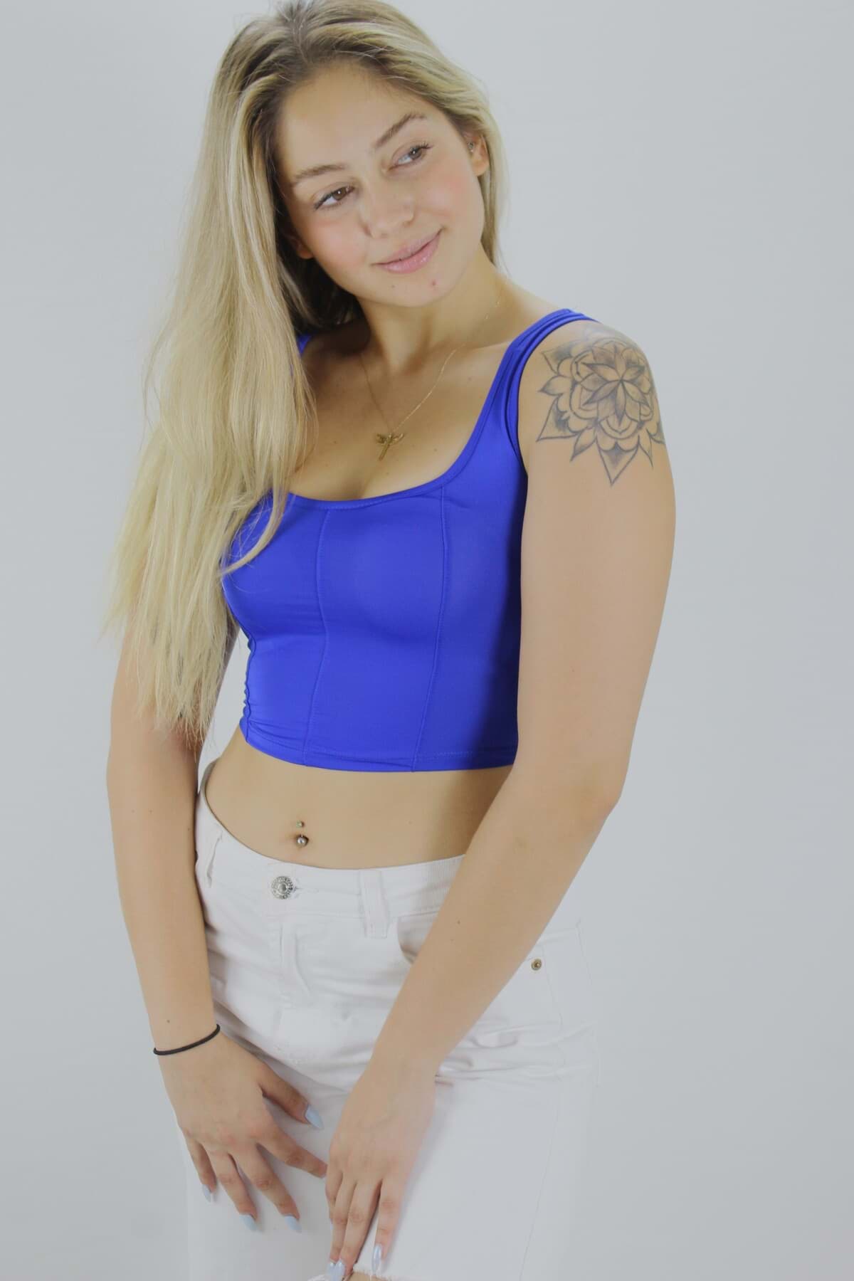 Micro Parçalı Crop Lacivert - Lks2022.25 resmi