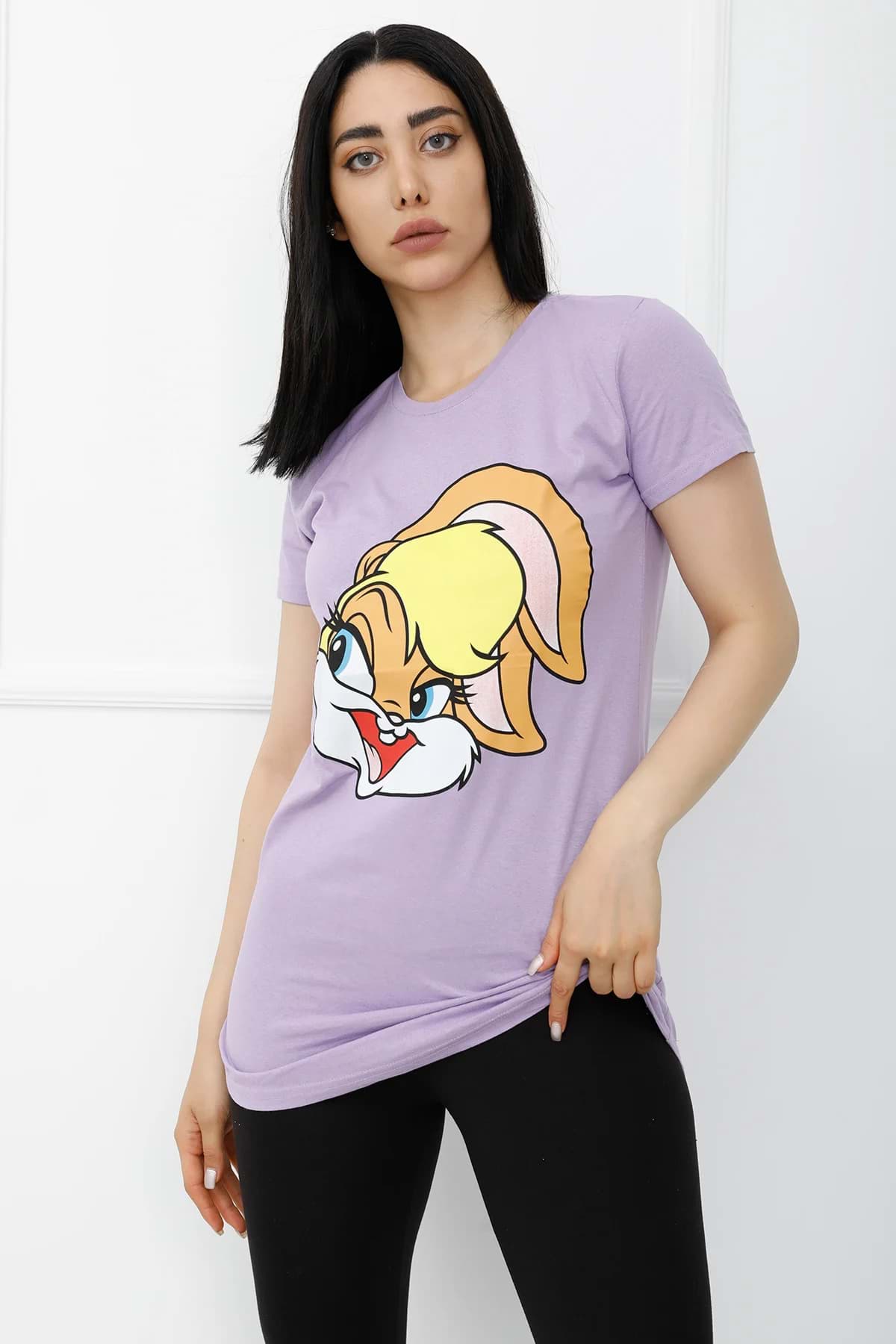 Bunny Baskılı Tshirt AçıkMor - 310.623. resmi