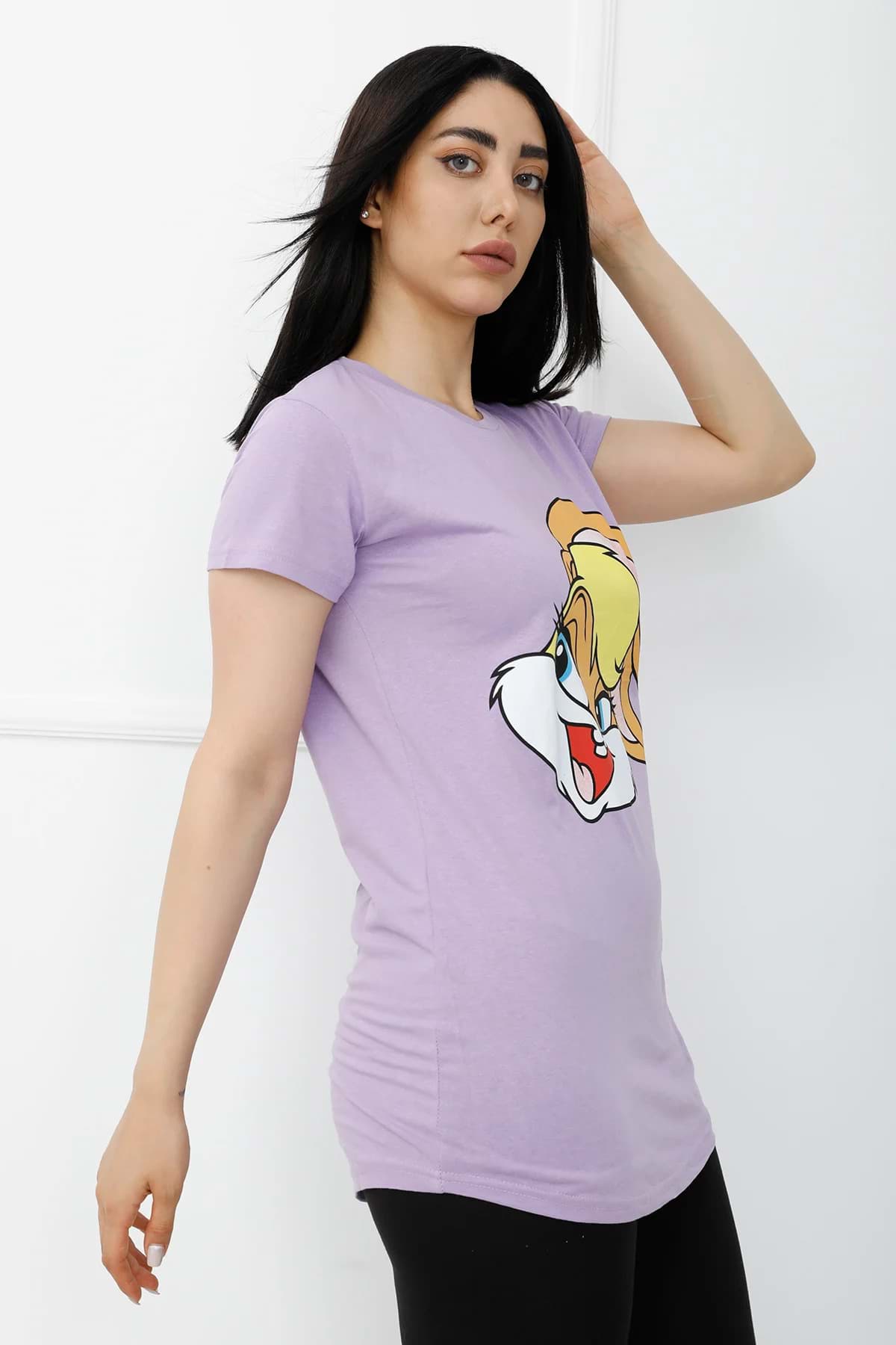 Bunny Baskılı Tshirt AçıkMor - 310.623. resmi