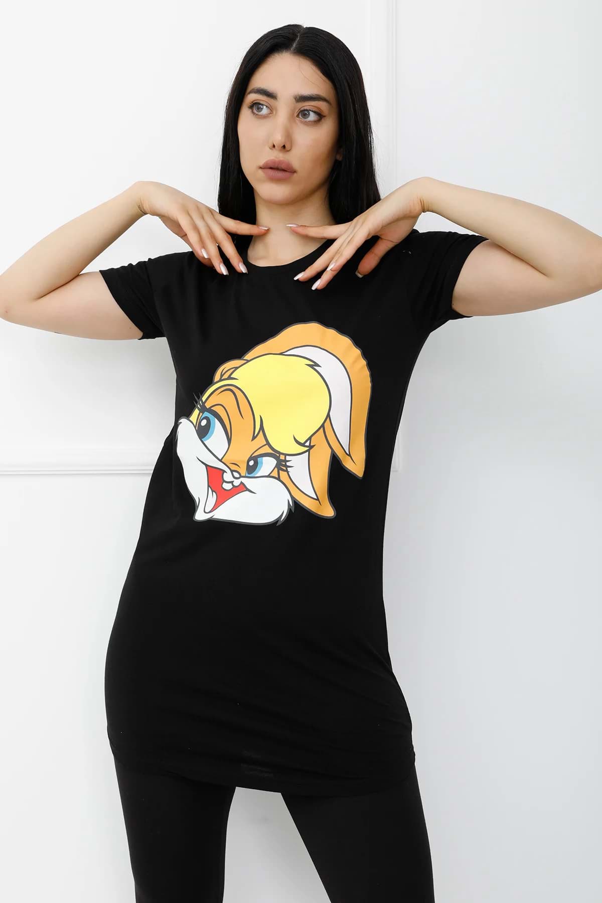 Bunny Baskılı Tshirt Siyah - 310.623. resmi