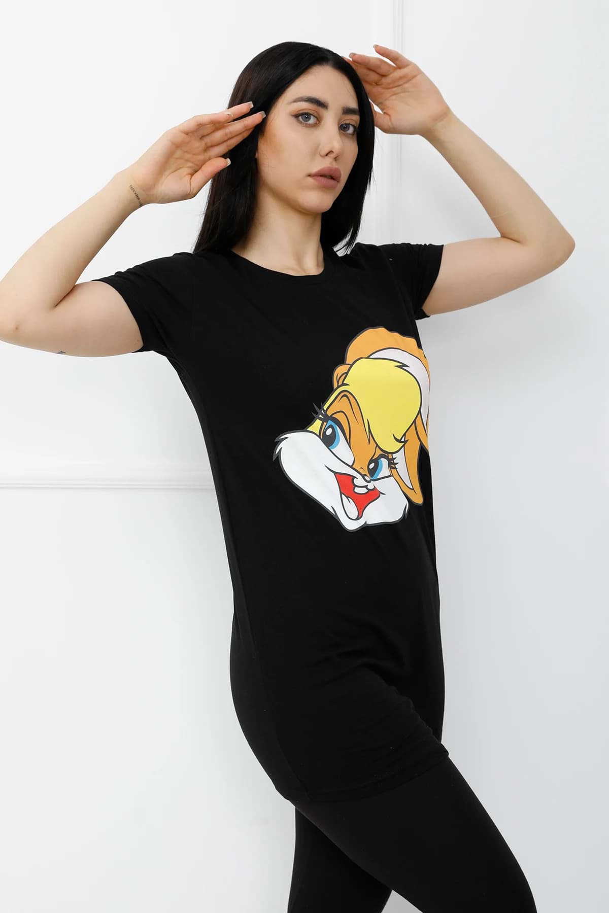 Bunny Baskılı Tshirt Siyah - 310.623. resmi