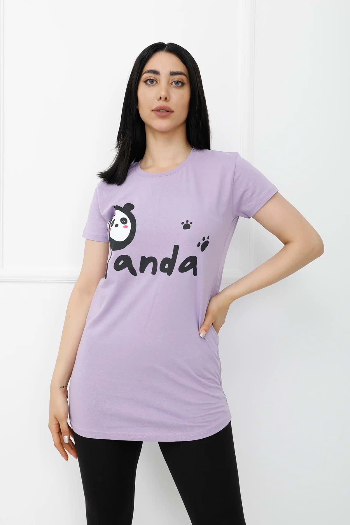 Panda Baskılı Tshirt AçıkMor - 310.653 resmi