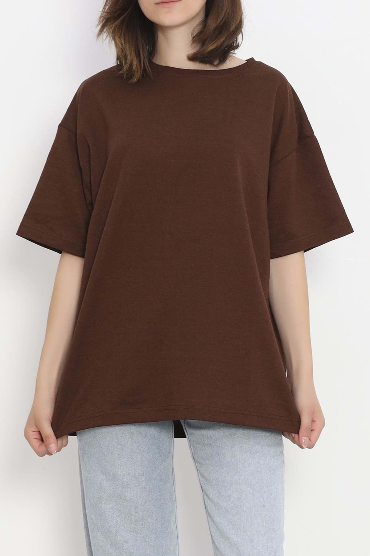 İki İplik Tişört Kahve - 1633.751. resmi