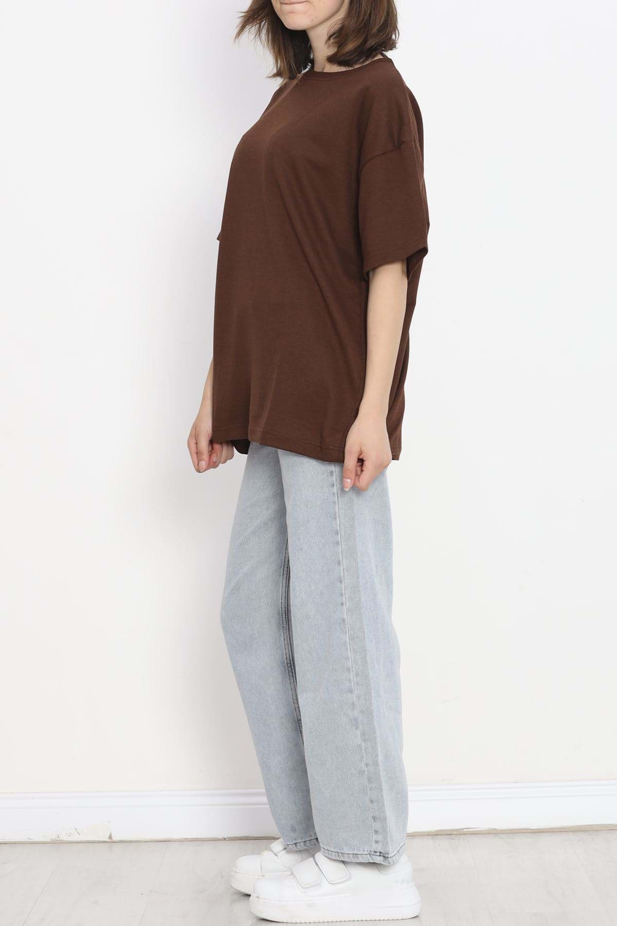 İki İplik Tişört Kahve - 1633.751. resmi