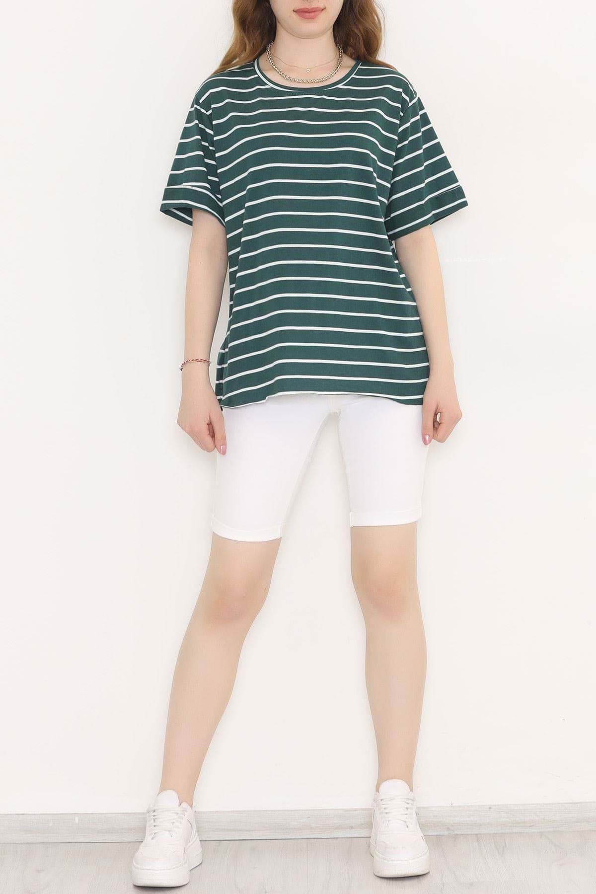 Çizgili Tişört Zümrüt - 9173.1567. resmi