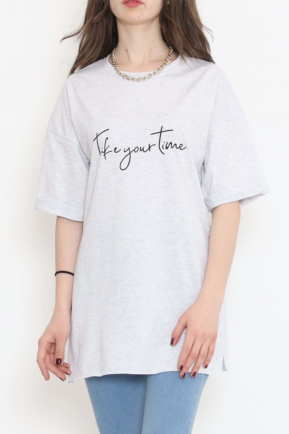 Baskılı Duble Kol Tişört Dumangri - 16561.1567. resmi