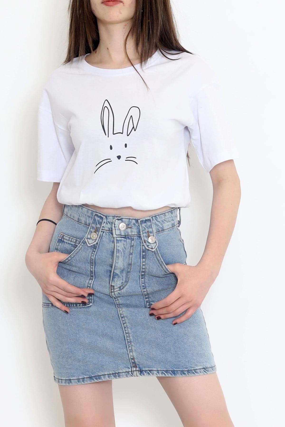 Beli Lastikli Tişört Beyaz - 16546.1567. resmi