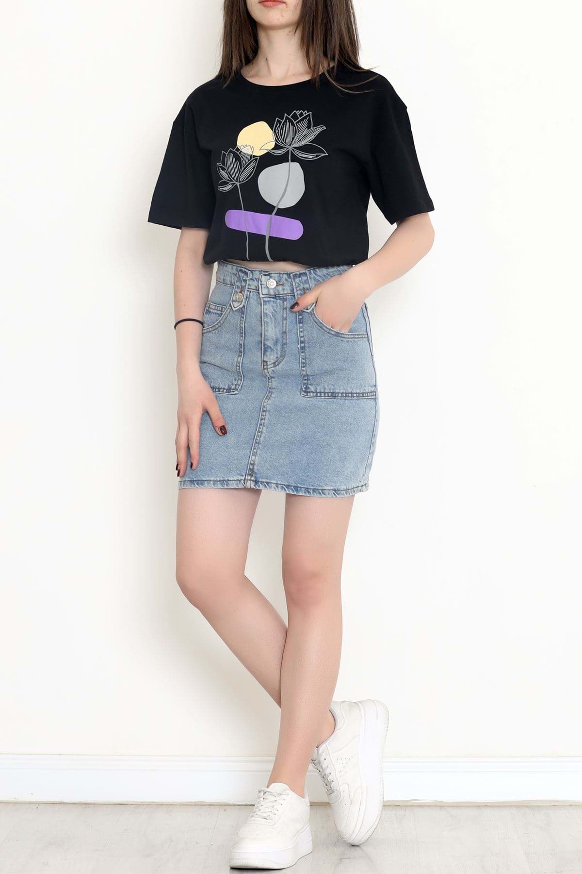 Beli Lastikli Tişört Siyah - 16551.1567. resmi