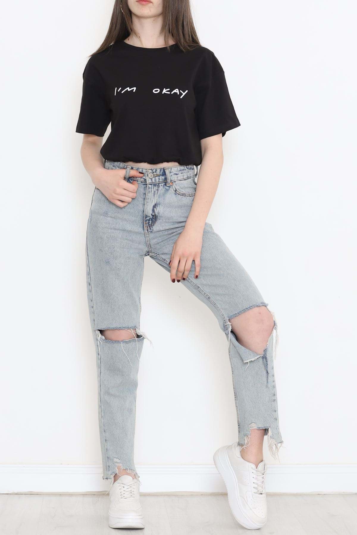 Beli Lastikli Crop Tişört Siyah - 16550.1567. resmi