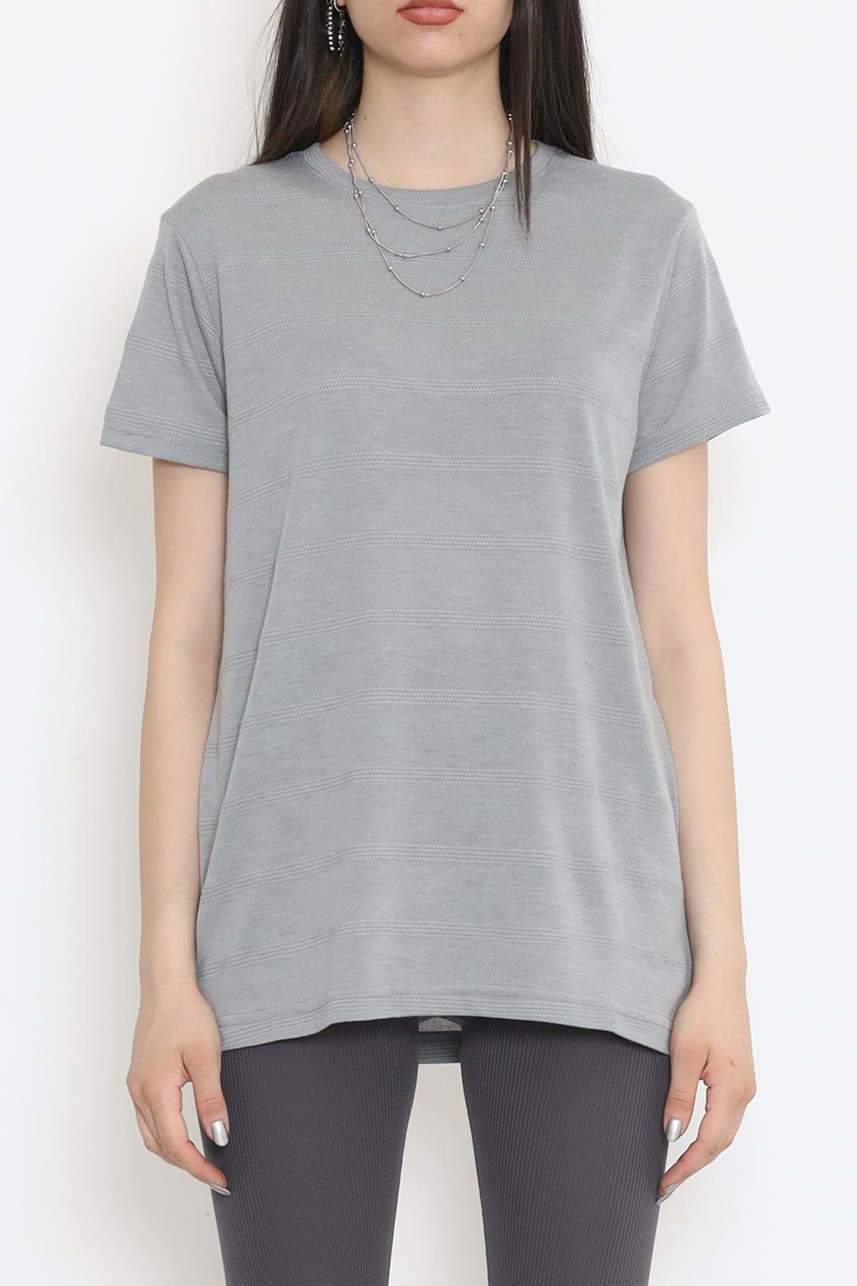 Jakarlı Tişört Koyugri - 18284.275. resmi