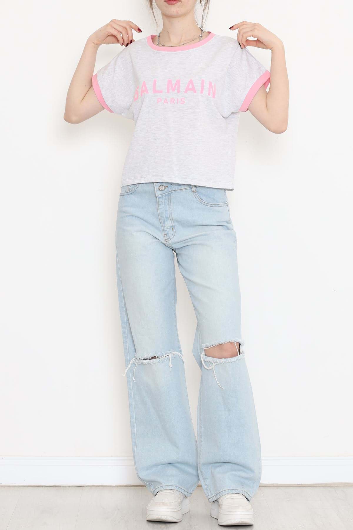 Baskılı Tişört Gri - 16553.1567. resmi