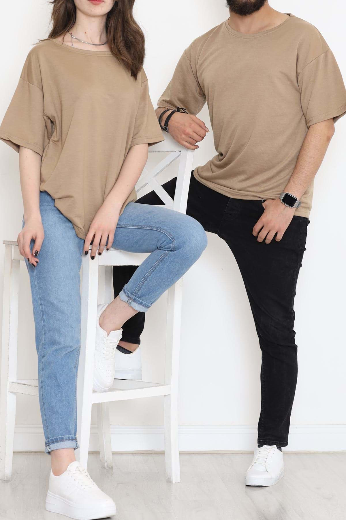 İki İplik Tişört Sütlükahve - 41001.1567. resmi