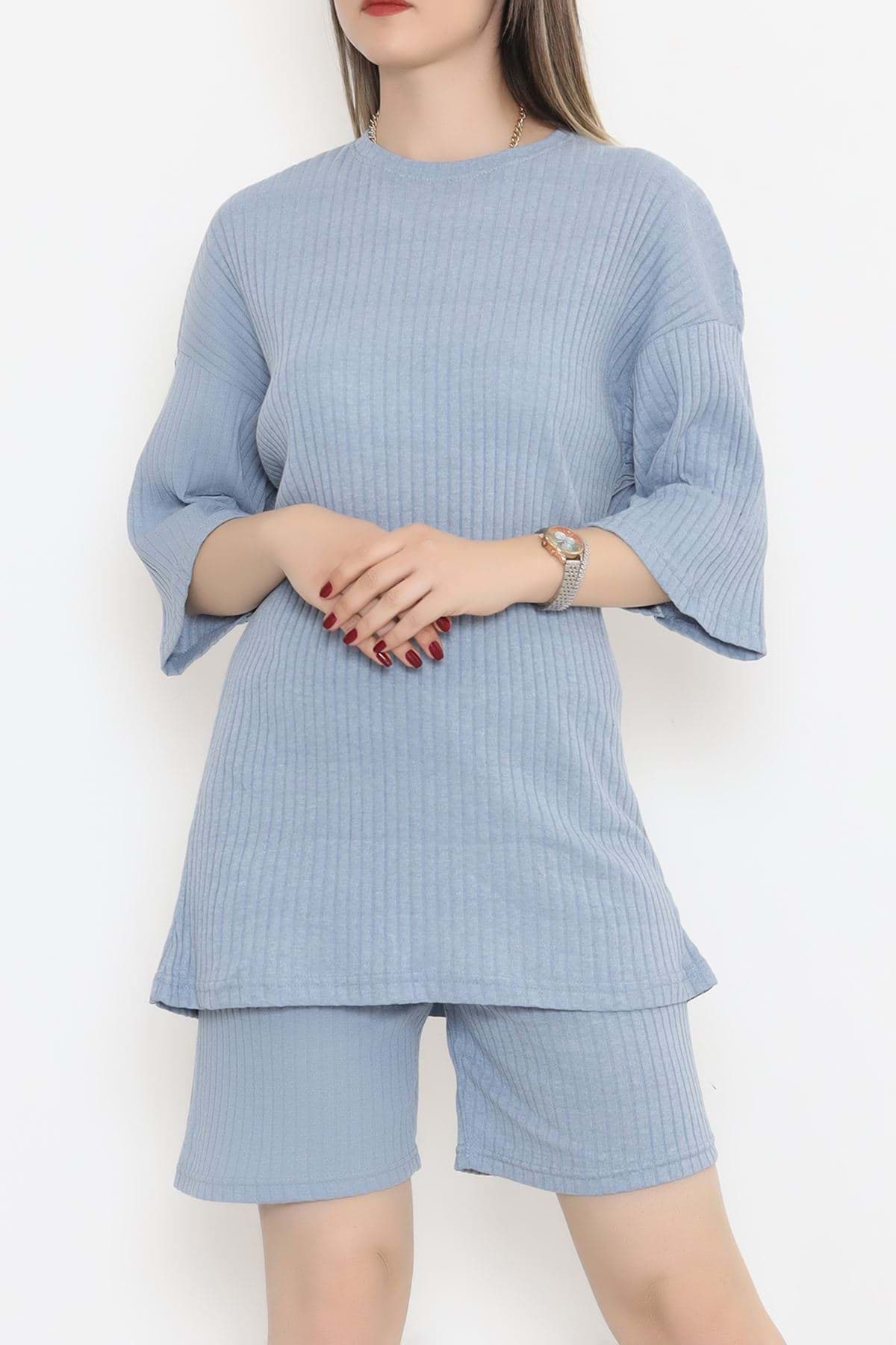 Fitilli Şortlu Takım Bebemavi - 18475.1567. resmi