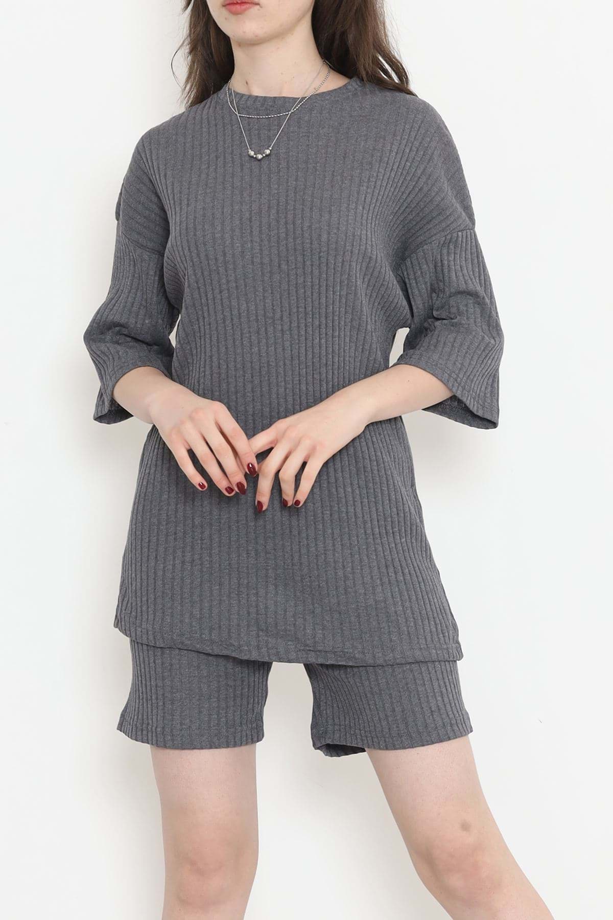 Bisiklet Yaka Şortlu Takım Antrasit - 11552.1567. resmi