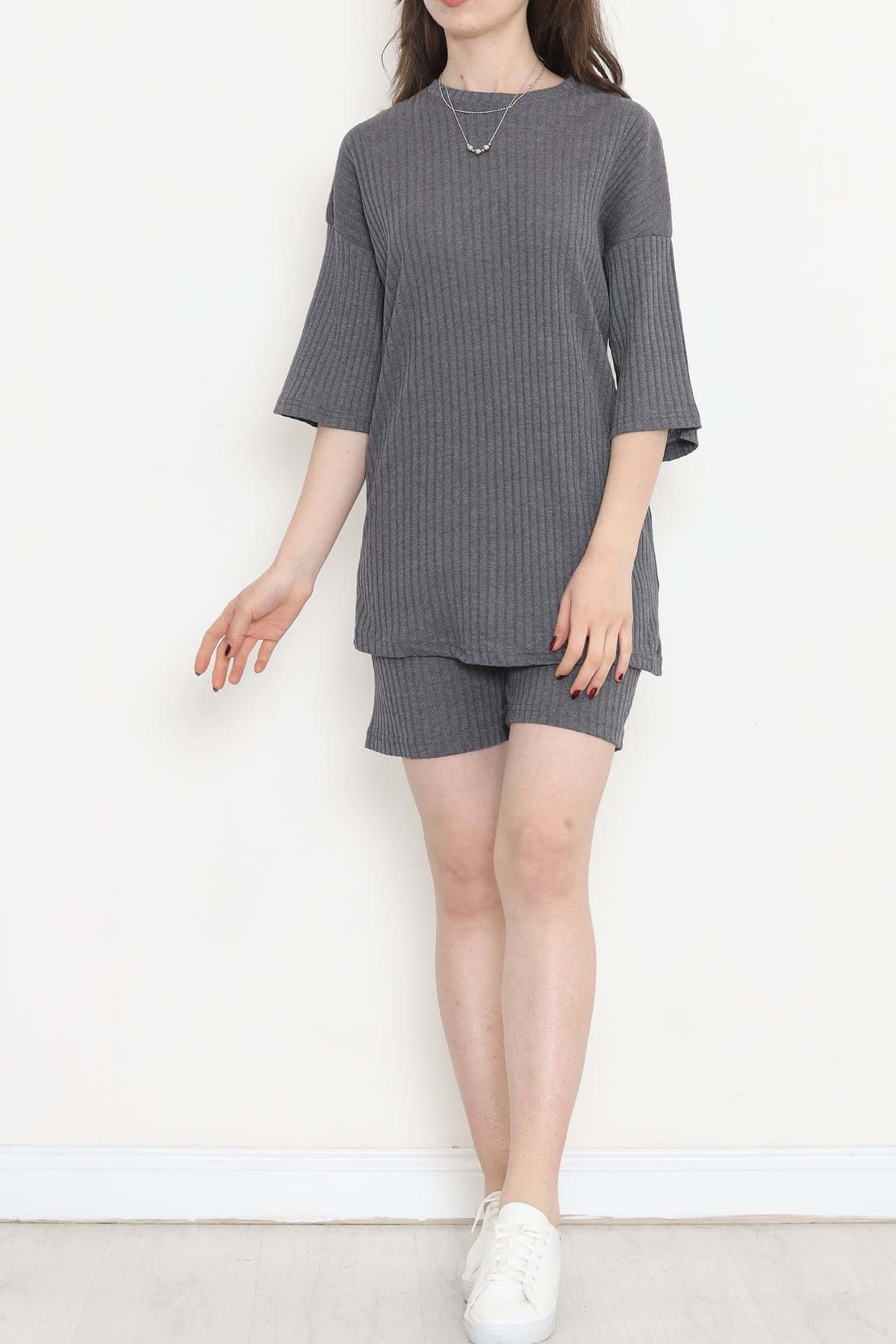 Bisiklet Yaka Şortlu Takım Antrasit - 11552.1567. resmi