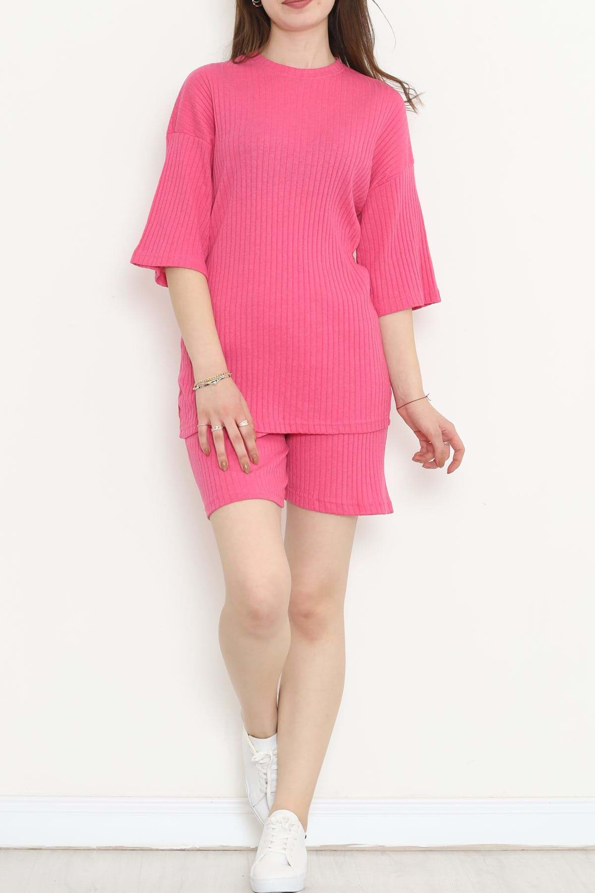 Bisiklet Yaka Şortlu Takım Fuşya - 11552.1567. resmi