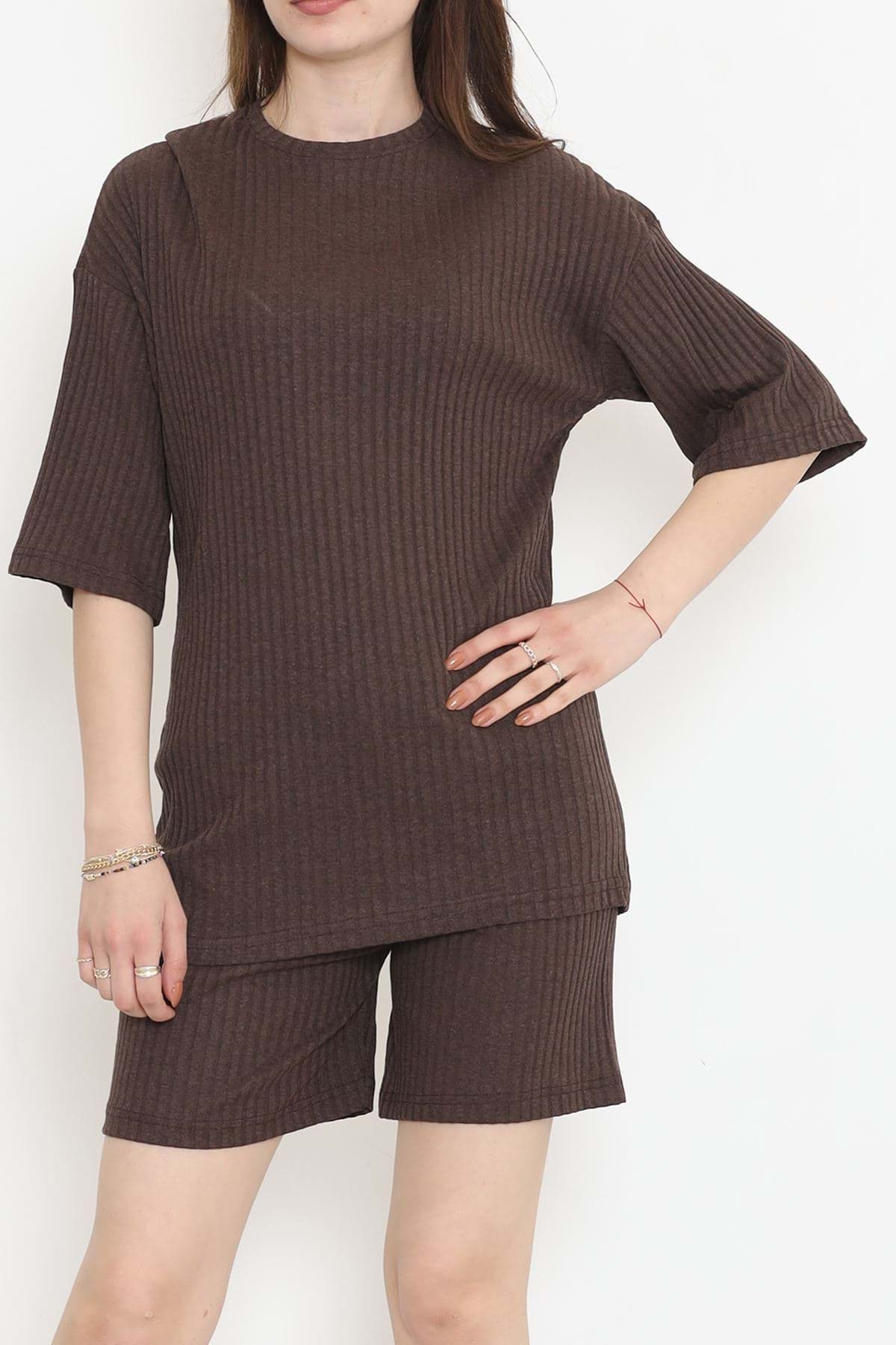 Fitilli Şortlu Takım Acıkahve - 18475.1567. resmi