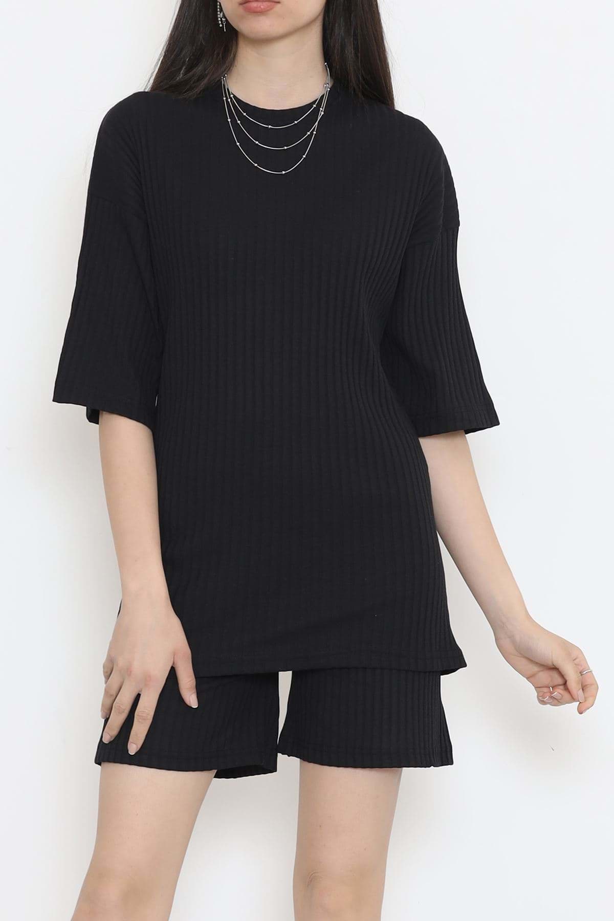 Fitilli Şortlu Takım Siyah - 18475.1567. resmi