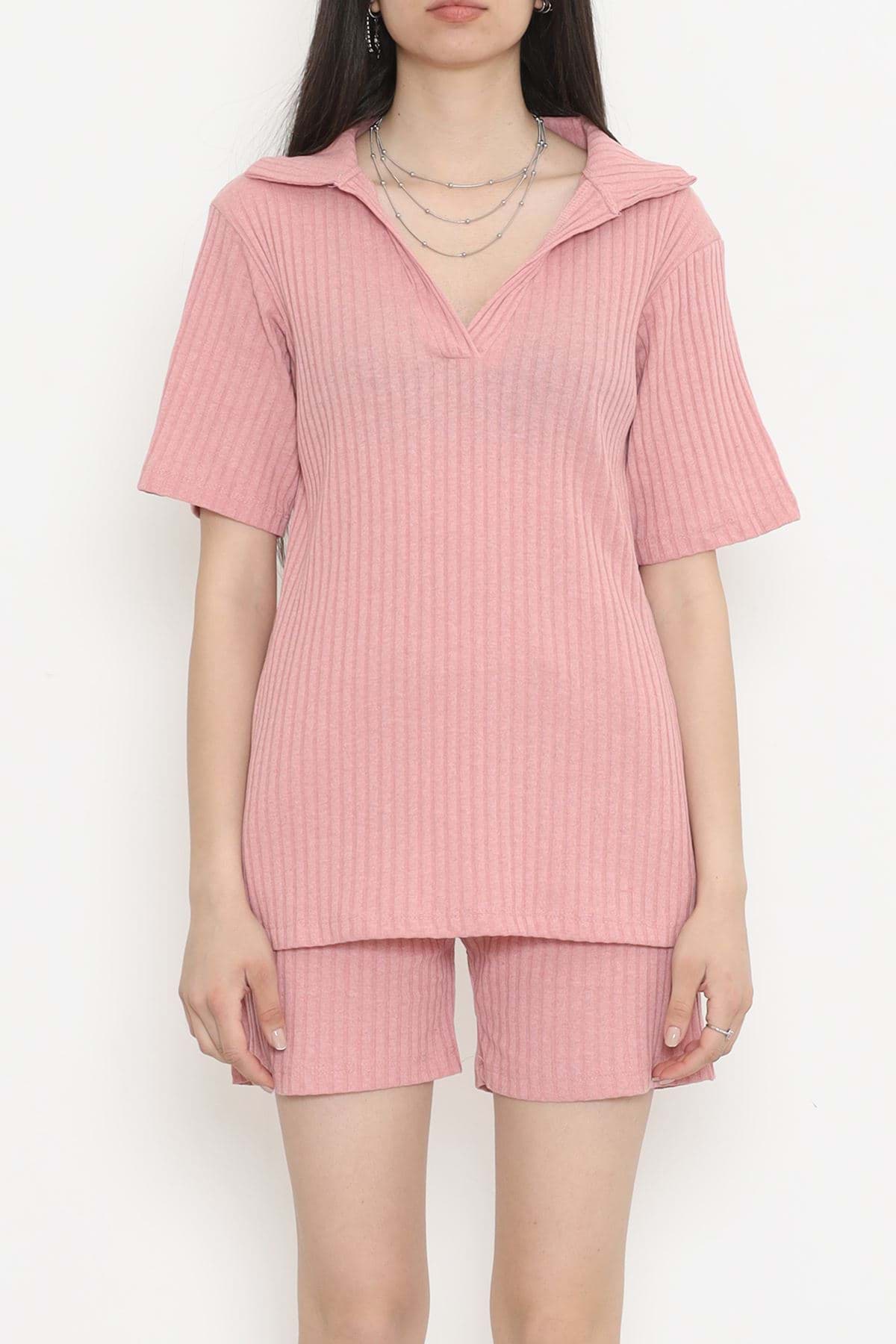 Polo Yaka Şortlu Takım Gülkurusu - 11259.1567. resmi