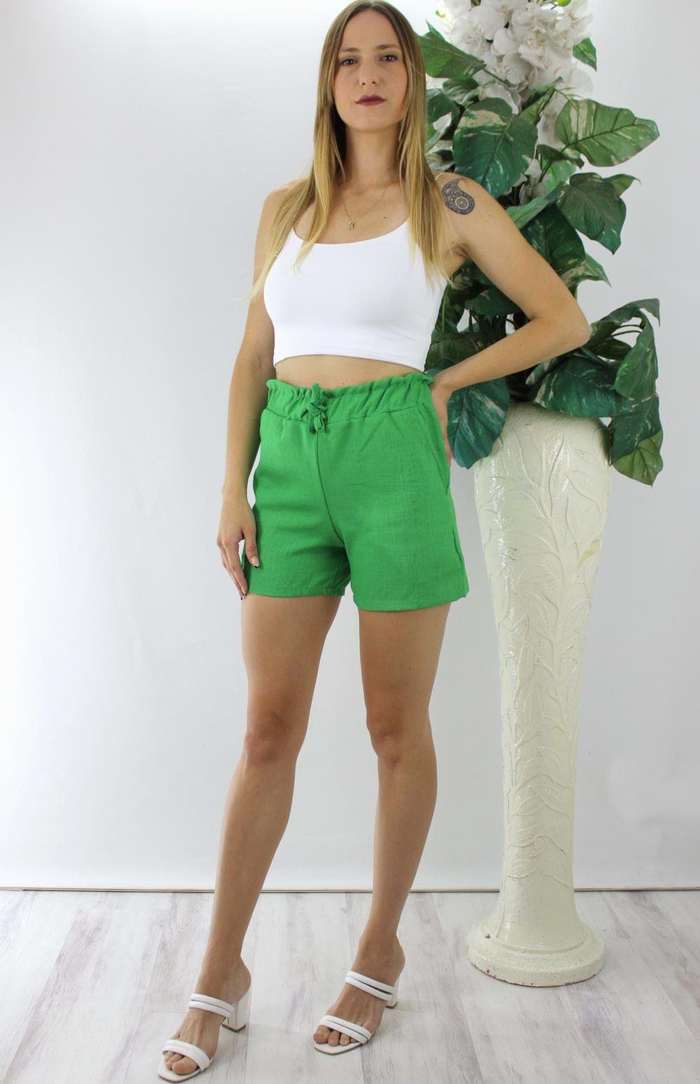 Keten Şort Yeşil - 1294.80 resmi