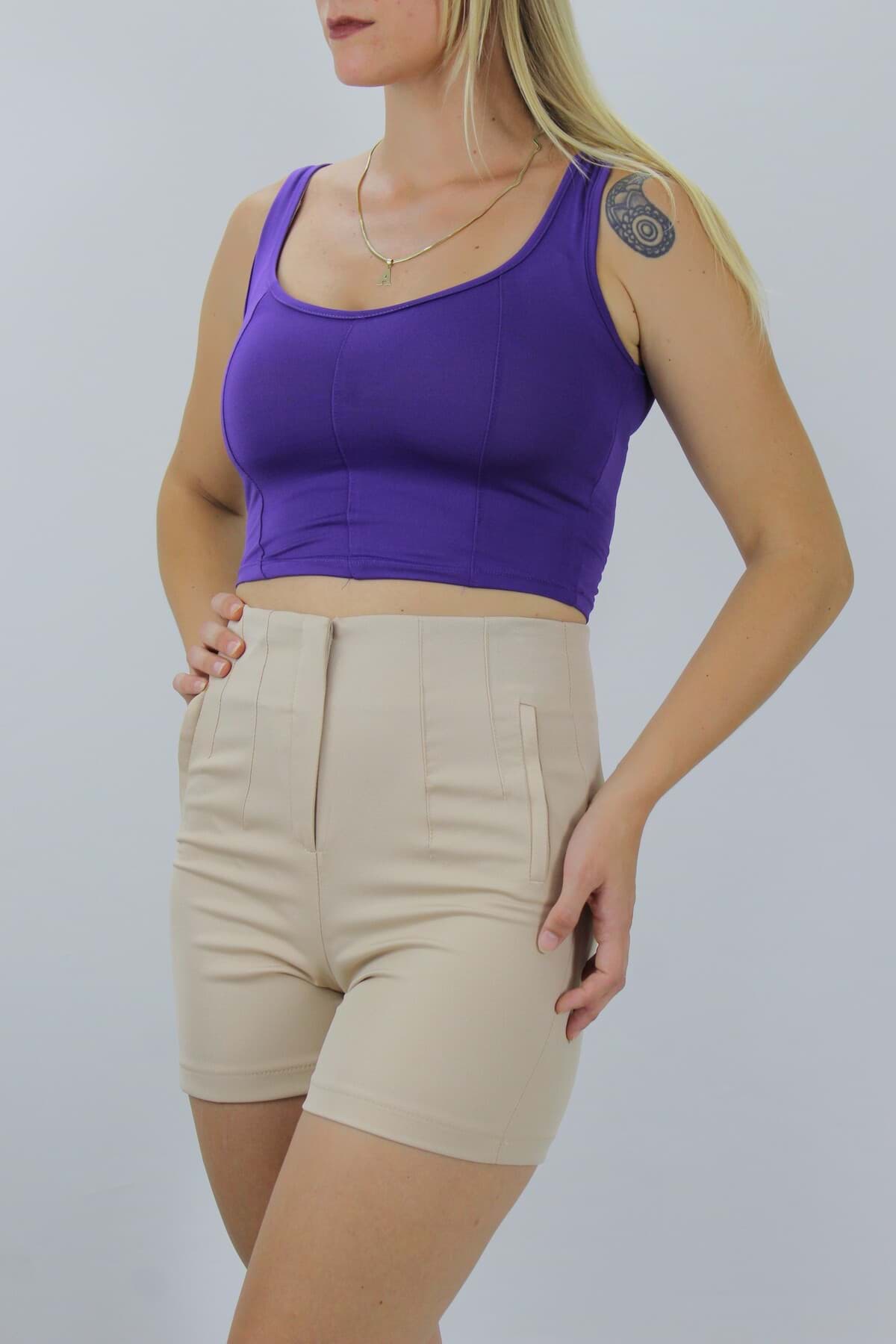 Pensli Şort Etek Camel - 1450.100 resmi