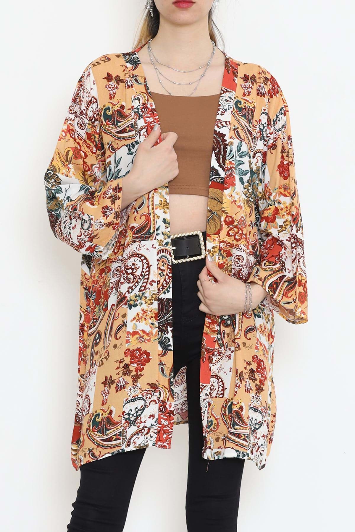 Desenli Kimono Çiçekdesenli - 1658.1095. resmi