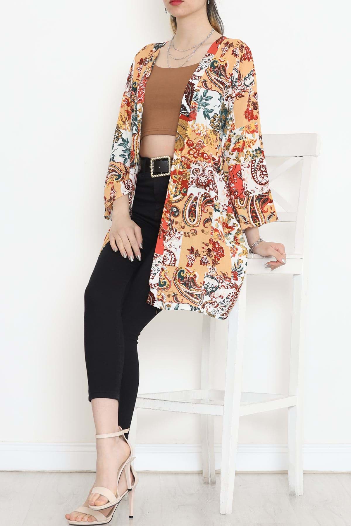 Desenli Kimono Çiçekdesenli - 1658.1095. resmi