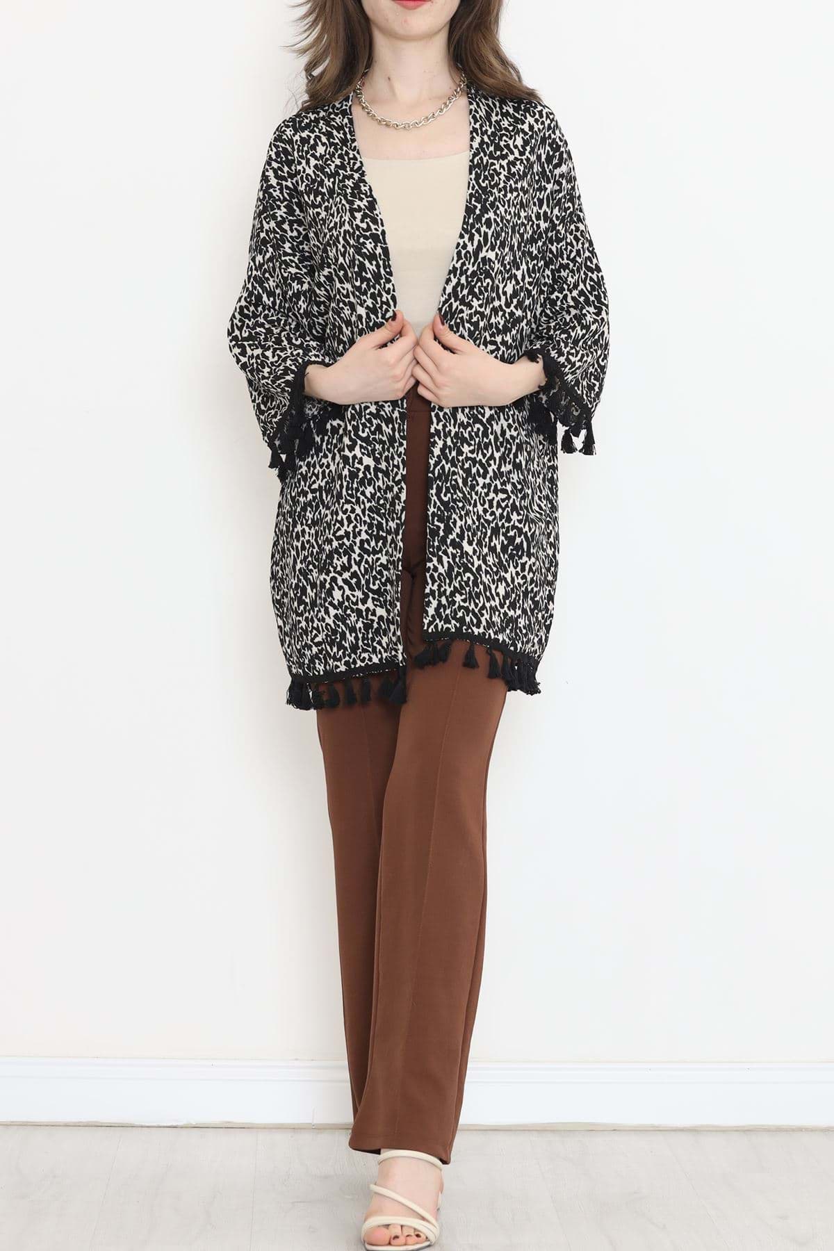 Desenli Kimono Bejsiyah - 2492.555. resmi