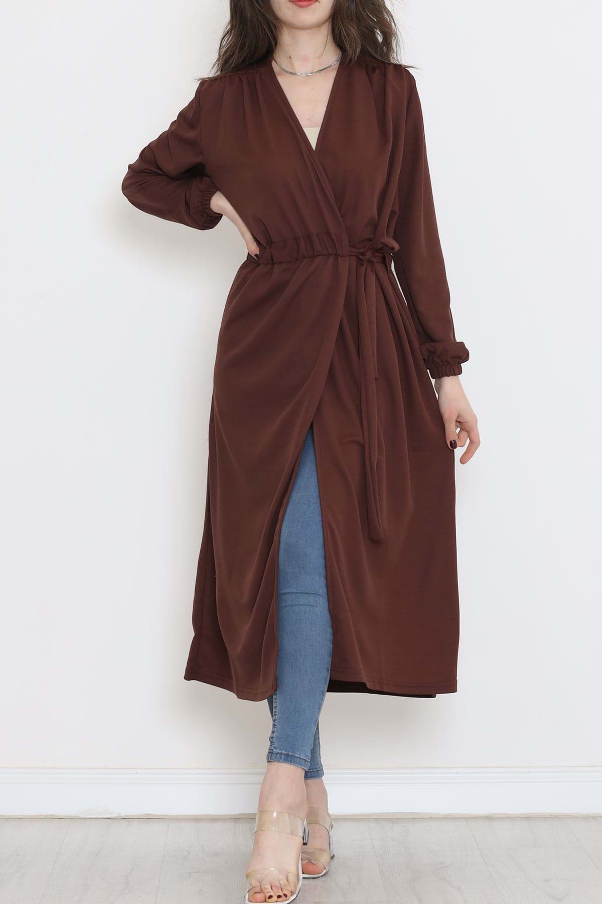 Beli Kemerli Kimono Kahve - 10013.1778. resmi